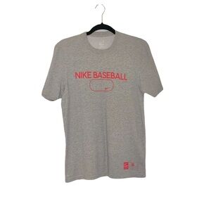 New Nike: Small Gray Baseball Short Sleeve Round Neck Workout Shirt